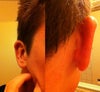 Right ear front and back.