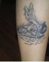 Tattoo about 5 inches above ankle on the side of my leg. Was tattoed 6 yrs ago about.