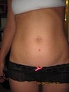 front , red dot two inch down mark