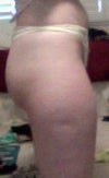 here you can see the indentation it has on my thigh. also I have a fair amount of cellulite too.