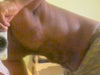 Side, leaning forward