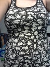 Trying to show bust size in comparison to body.  Standing as straight as I can, and failing miserably as you can see.
