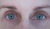 This is me correcting the look by pulling my outer eye skin with my finger (not shown)
