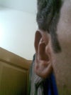 left ear lobe.