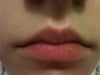 My lips "naturally". Note how short my top lip is and how it is more plump and kinda "overbites" the bottom lip.