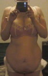 Belly overhang. (Bloated from gluten intolerance- not always that puffy.)