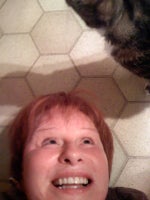 a couple of weeks Post-Pearl playing with my cat.