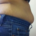 In jeans side view.