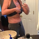 4 months post op... this is me trying to make muscles appear!  i think it's happening, slowly!