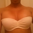 my old 34b swimsuit from last summer.  wayyyyyy to small.