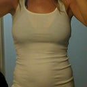 White tank over blue bikini, same as with sizers :)