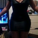 in a body shaper dress and belly trimmer