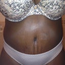 As you can see the shinyness "swell hell" ,lol,those lines under bb are the stretch marks that used to be above my bb.