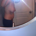 before side view. floppy boobies