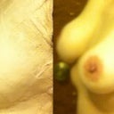 To show you pre-baby implant ladies what happens when you get pregnant with implants. Another side-by-side of my 8 month pregnant casting I did, with my current D cup boob next to it.  These photos are scaled correctly!  This is the real size difference, not a different zoom on the camera.  YES THEY GOT MUCH BIGGER THAN THIS - about DOUBLE of the 8 month size when they engorged with milk.  It was absolutely horrible going through the breast-change of pregnancy with implants.  Yes, all women's breasts change, but starting with an artificially large size, I swelled up to gigantic proportions.  I SO WISH I had explanted before pregnancy. (These pictures are in the mirror, so they actually show my R breast which is the 'normal' one).