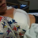 2 hrs after surgery - flat but happy!