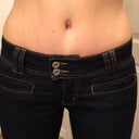 Almost 9 wks po. Jeans!!!!! Oh yeah! I can wear them! No over hang baby!!! Woo-Hoo!!!