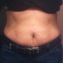 Front view in my jeans...these happen to be a size 10.  I range between size 6 and size 10 right now...depending on the make.