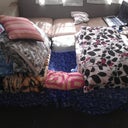The bed with blankets and pillows to make it as comfortable as I need it to be...