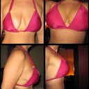I have 5 of the same bathing suits and if I don't rig them right they looked saggy.  I have the SAME bathing suit on with NO rigging.. just tied lightly, no tucking and making boobs "look" perky