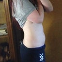 This is my stomach, not sucked in at all. Still some swelling present