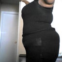 Side view of me, flat square but, rolls everywhere, tire round my waist, aint trynna look in da mirror & see dis errday, no MA'AM! lol  Oh & this is with a girdle on! :-x