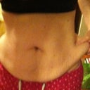 Before- standing straight, stomach relaxed. Hanging skin flap all around anyone?? BLAH!