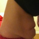 Before- side view, leaning forward. So embarrassing!