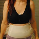 Wearing my binder etc and have my drains for my breasts. I had no tummy drains. :o)