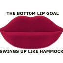 The bottom lip pout or hammock shaped upswing is the desired youthful look.