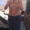 Jeans! Green panties sticking up over the top. :-)