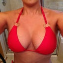 4.10.13 .. Nearing 4 months post op. New bikini from Venus. A little cheapy feeling for my liking and I wouldn't exactly do down a water slide in it, but to have no padding and very little support and still look pretty good is STILL amazing to me! ;)