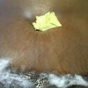 Post op day 1 - belly button covered, some cotton sticking to incision after