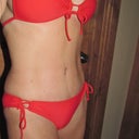 wk 6, evening. This suit is a little skimpy but I love it and it was only $15.  Wont be able to wear it this year because vertical scar shows.