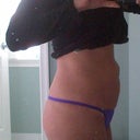 Side view.  Dr. T is going to be SO upset with me I think!!  I'll bring a backup pair if so, but my backup pair has lace and he said no lace.  I don't own a bikini and the season is over, so....