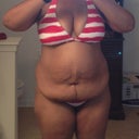 Favorite new bikini before.  You cant even see the bottoms when I let my belly hang out.