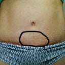 this is the squishy spot.  not noticeable.  Red lines are from binder.