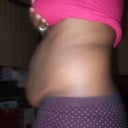 left side view of my stomach before tummy tuck