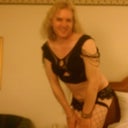 Me, happy at 5:30 a.m. after being up all night, having fun including being the main stage stripper at the San Francisco Power Exchange, where I had a celibate but good time and stripped from jeans and a conservative-looking top to ... this.