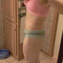 right side 3 weeks..the red marks are from my binder