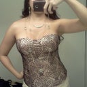 post-op day 29  going out...went shopping already! no new bras yet just clothes...wearing no bra under this corset.