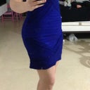 Sexy blue dress. I love this! And no bra! :)
