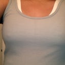 Old tank top shirt I wore prior to BA. I remembered how empty it was on the top of the shirt. I am using the size 34 fruit of the looms front clasp bra...super comfortable! As you can tell, not too noticeable that I had BA done not even a week ago :) I'm just happy that I am filling in a lot better into the clothes I had prior to BA.