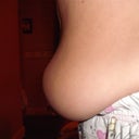 A side view, you can see that my stomach has just dropped!