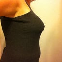 In tank with no bra.