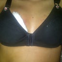 1st day post op, there quite a bit of guaze under the bra, fyi.