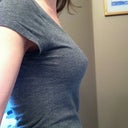 04-18-12.  After surgery, 7 weeks post-op.  You can see how my breasts have taken shape. They have a nice, even slope.