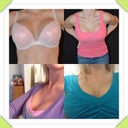 This is my new bra that I got from VS. It is a 34 DD and the other pictures are what it looks like in clothes.  Very pleased with the bra and how it makes the girls look.  Wish I didn't need to have more padding but in order to move them together I have to have the padding.