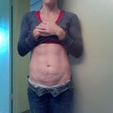 Before pic.  I have stomach definition, but couldn't enjoy it because of my loose, wrinkly skin!