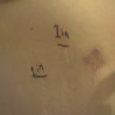 The longest stretch mark was 5 1/2 in. and the other was 4 1/2 inches above bb.  Now one is 1 above, the other 1 below!